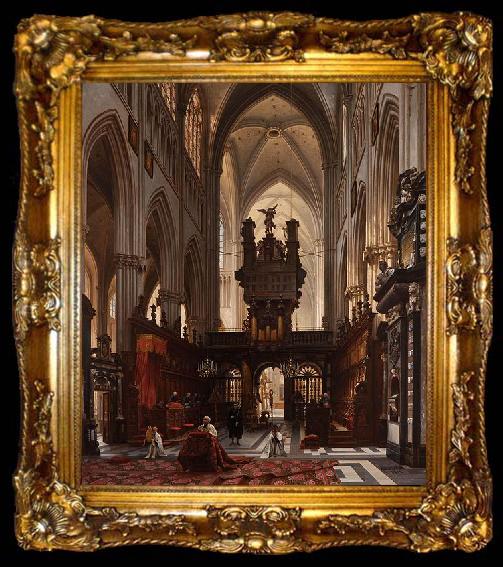 framed  Victor-Jules Genisson Interior of the 